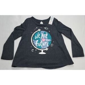 Jumping Beans Toddler Girl Softest Keyhole Tee T-Shirt Size 2T Black Long Sleeve